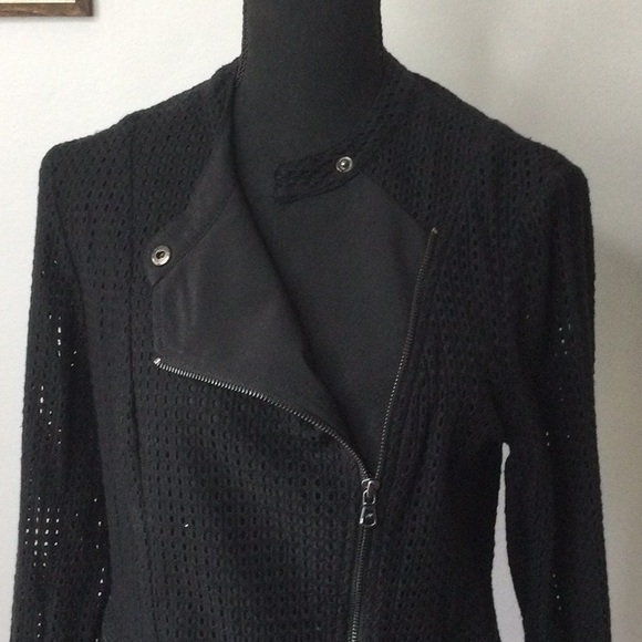 Woven black moto jacket by Drew cotton size 12 new - Picture 2 of 9